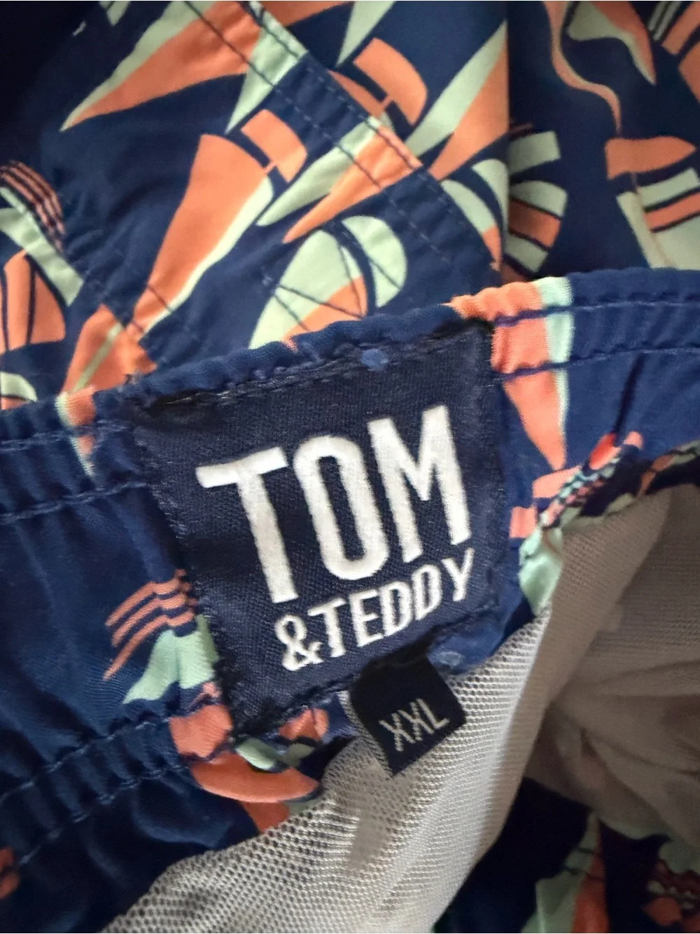 Tom & Teddy Men’s XXL Bright Blue Sailboat Print Swim Trunks | SKU 0718